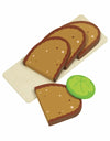 Sliced bread, 4 slices, 1 lettuce leaf