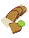 Sliced bread, 4 slices, 1 lettuce leaf